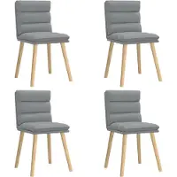 vidaXL Eetkamerstoelen 4 st stof lichtgrijs