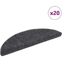 vidaXL Trapmatten Zelfklevend 20 stuks 56x17x3 cm Donkergrijs Halfrond