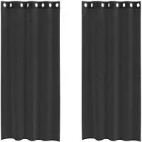 vidaXL Gordijnen voile met doorvoertules 2 st 140x245 cm zwart