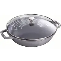 Staub Wok met glazen deksel Ø30 cm 4,4 L Grijs