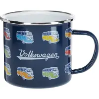 Brisa VW Collection - Volkswagen grote emaille koffie-thee-cappuccino-mok-Haferl mok voor Camping & Outdoor T1 Bulli Bus- motief (500 ml T1 Bulli Bus- motief/ kleurrijk)
