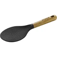Staub rijstlepel zwart - silicone - 22 cm