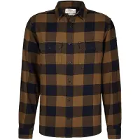 Fjällräven Overhemd Men Övik Heavy Flannel Shirt Wood Brown Dark Navy-XL