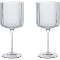 Ferm Living Ripple Rode Wijnglazen - Set van 2 Clear