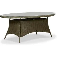 Denza Furniture Madrid dining wicker tuintafel 6 personen | wicker | Ash Grey | 200cm ovaal - ovale wicker tuintafel