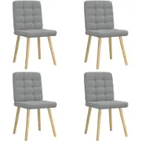 vidaXL Eetkamerstoelen 4 st stof lichtgrijs