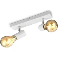 B.K.Licht Plafondspotje BK_DS1360 Plafondlamp, draaibaar, E27 fitting 2-vlamig, zonder lichtbron (max. 60w), landhuisstijl plafondlamp (1 stuk)