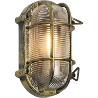 QAZQA Buiten Wand- en Plafondlamp Antiek Goud Ovaal IP44 - Noutica