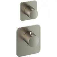 Hotbath Gal GLF011EXT Afbouwdeel - Highflow Thermostaat Met 1 Stopkraan - Geborsteld Nikkel - Kranen, Badkranen, Inbouw Badkranen - 8721321490197