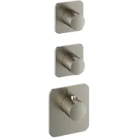 Hotbath Gal GLF012EXT High Flow afbouwdeel inbouwthermostaat met 2 stopkranen geborsteld nikkel