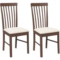 vidaXL Eetkamerstoelen met kussens 2 st massief hout rubber bruin