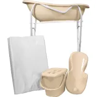 MamaLoes Beige Badset Incl. Witte Badstandaard