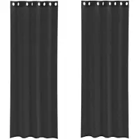 vidaXL Gordijnen voile met doorvoertules 2 st 140x300 cm zwart