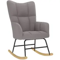 vidaXL Schommelstoel stof taupe
