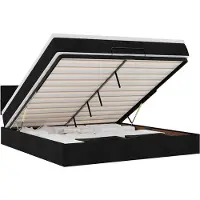 vidaXL Ottoman bed met matras 160x200cm stof zwart