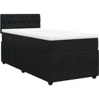vidaXL Boxspring met matras fluweel zwart 100x200 cm