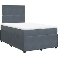 vidaXL Boxspring met matras fluweel donkergrijs 120x200 cm
