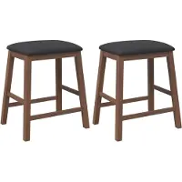 vidaXL Barstoelen met kussens 2 st massief hout rubber bruin