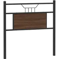 vidaXL Vervangend hoofdbord 80 cm bewerkt hout en staal bruin eikenkleurig