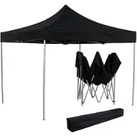 Vdd - Partytent - Easy Up - Paviljoen - Opvouwbaar Draagbaar - Evenementen Tent - Camping - Waterdicht - Met Draagtas - Zwart - 3 x 3m