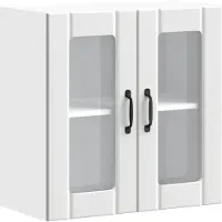 vidaXL Keukenbovenkast met glazen deur Lucca bewerkt hout wit