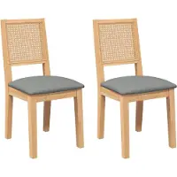 vidaXL Eetkamerstoelen met kussens 2 st massief hout rubber