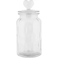 Clayre & Eef Voorraadpot Deksel Ø 11x24 cm Transparant Glas