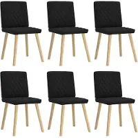 vidaXL Eetkamerstoelen 6 st stof zwart