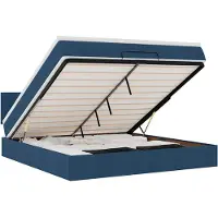 vidaXL Ottoman bed met matras 160x200cm stof blauw