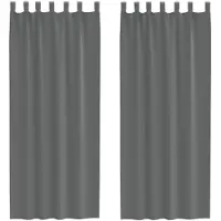 vidaXL Gordijnen voile met lussen 2 st 140x260 cm donkergrijs