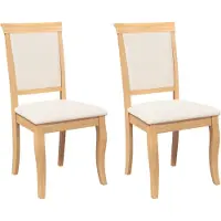 vidaXL Eetkamerstoelen met kussens 2 st massief hout naturel rubber