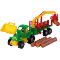 Cavallino Klassieke Tractor met Aanhangwagen en Hout, 61cm