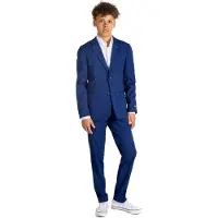 Opposuits kostuum blauw Jongens Polyester Reverskraag Effen - maat 134/140