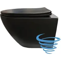 Delivo Tornado hangtoilet met softclose zitting mat zwart