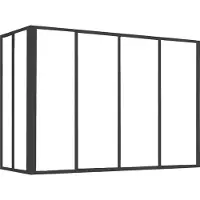 Vente-unique Hoekraam werkplaats in gepoedercoat aluminium - L120 x B60 x H130 cm (B x H) - Zwart - BAYVIEW