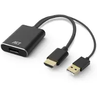 ACT AC7536 4K HDMI naar DisplayPort Adapter | 4K @ 60Hz | Zwart