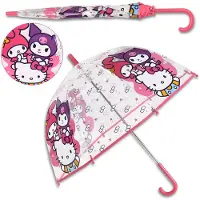 Sarcia.eu Hello Kitty Transparante AUTOMATISCHE paraplu, opvouwbare paraplu voor meisjes