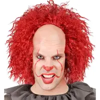 Widmann Enge clownspruik met rood haar