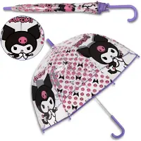 Sarcia.eu Hello Kitty Kuromi Transparante AUTOMATISCHE paraplu, opvouwbare paraplu voor meisjes