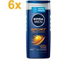 Nivea – MEN – 3 in 1 – Sport – Douchegel – 6x 250 ml - Voordeelverpakking