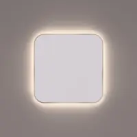 HiPP Toiletspiegel design spm t06 rechthoek 35x35 cm met afgeronde hoeken en verlichting geborsteld rvs