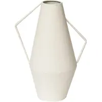House of Nature Vaas Cadiz Metaal 26cm wit wit Keramiek Vaas