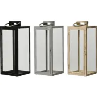 Décoris Lantaarn Metaal H48cm Zwart zwart Metaal Lantaarn