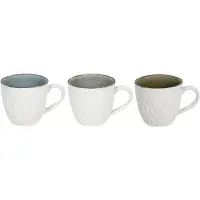 Svenska Living Koffiemok embossed wit/crackle 350ml 6st wit Aardewerk Beker