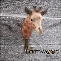 Farmwood Animals Kapstok Haak Hook'd! Giraf 7,5x7x13cm Bruin bruin Polyresin Farmwood Animals