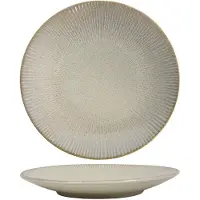 Merkloos Ontbijtbord lines ocean beige Ø21cm beige Aardewerk Bord