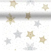 Duni 3-in-1 Tafelaankleding Snowstars White Wit 40 X 480 Cm
