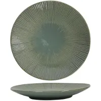 Merkloos Ontbijtbord lines ocean blauwgroen Ø21cm blauw Aardewerk Bord