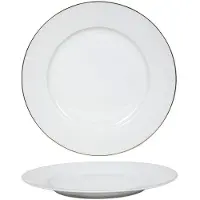 Merkloos Bord wit/goud rand Ø27cm doos a 6 wit Aardewerk Bord