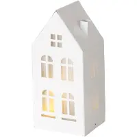 Boltze Deco Huisje Domizil Metaal LED H22,3cm Wit wit Metaal Boltze Home Decoratief
